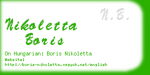 nikoletta boris business card